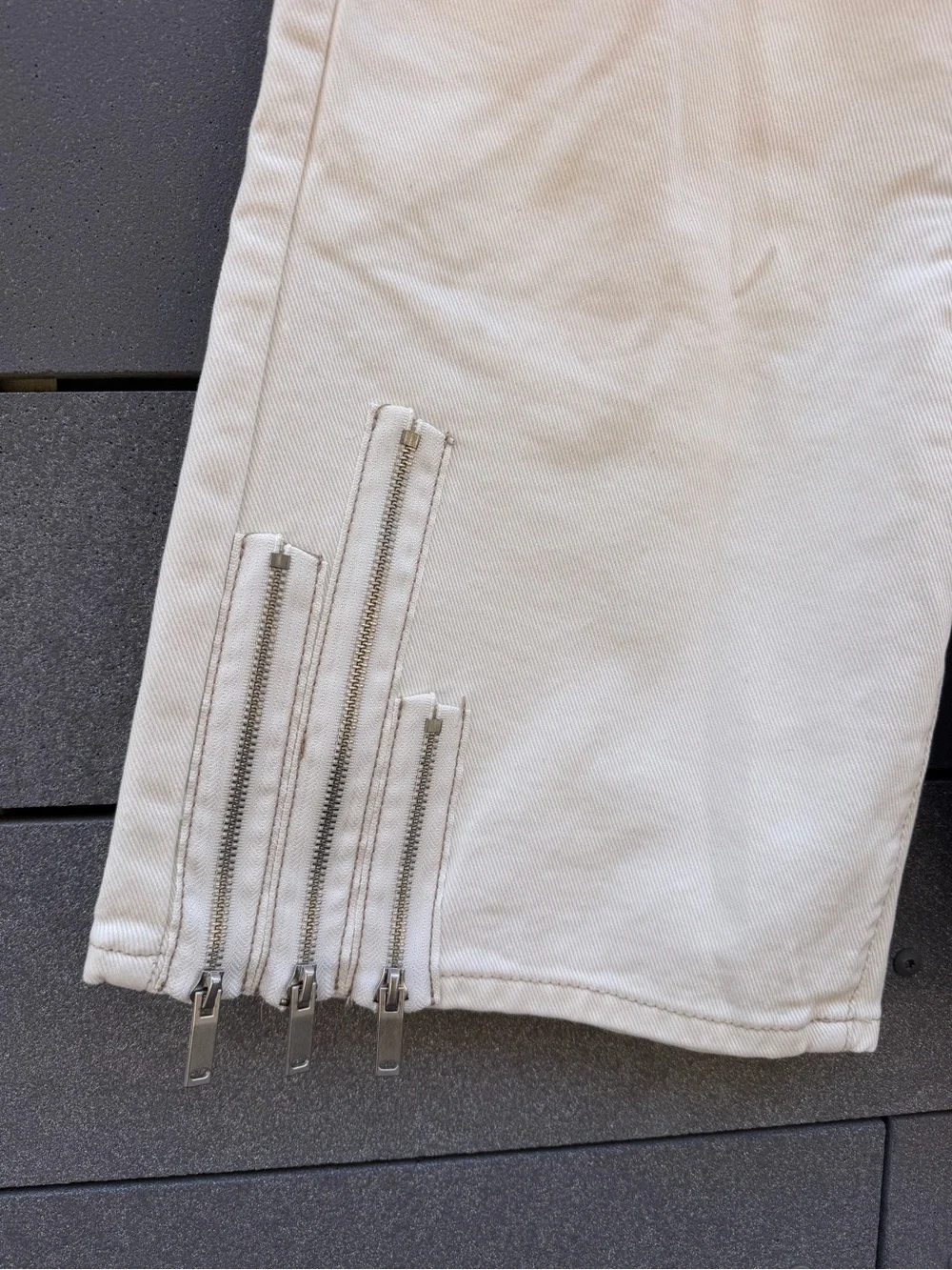MNML Cream Cargo Shorts with Side Zip Accents - Picture 2 of 4
